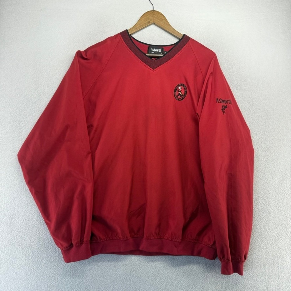 Vintage Ashworth Windbreaker Jacket Mens XL Red US Open Pinehurst Golf nylon USA